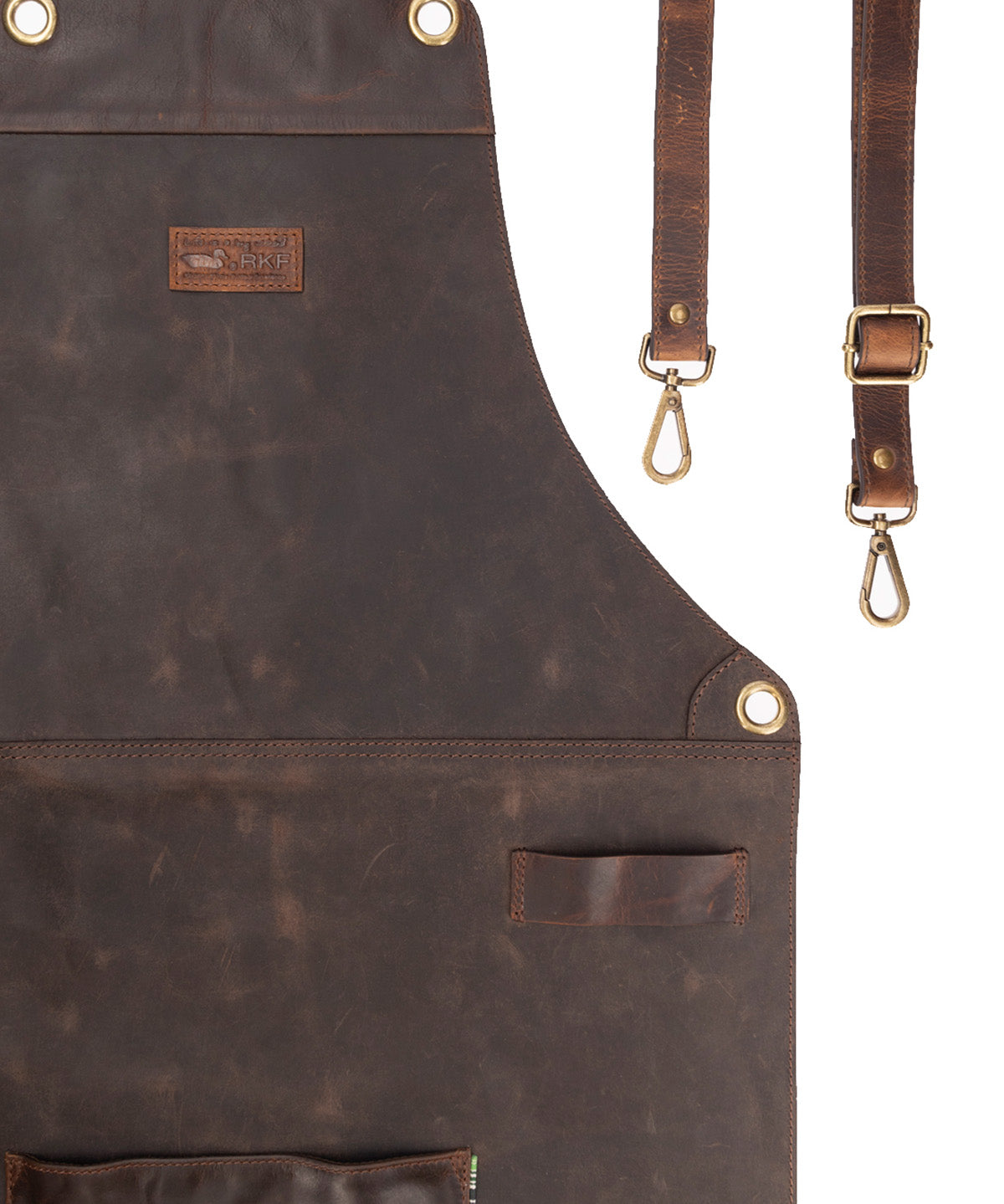Pechera Cuero Hombre Rkf Bbq Apron Café Rockford