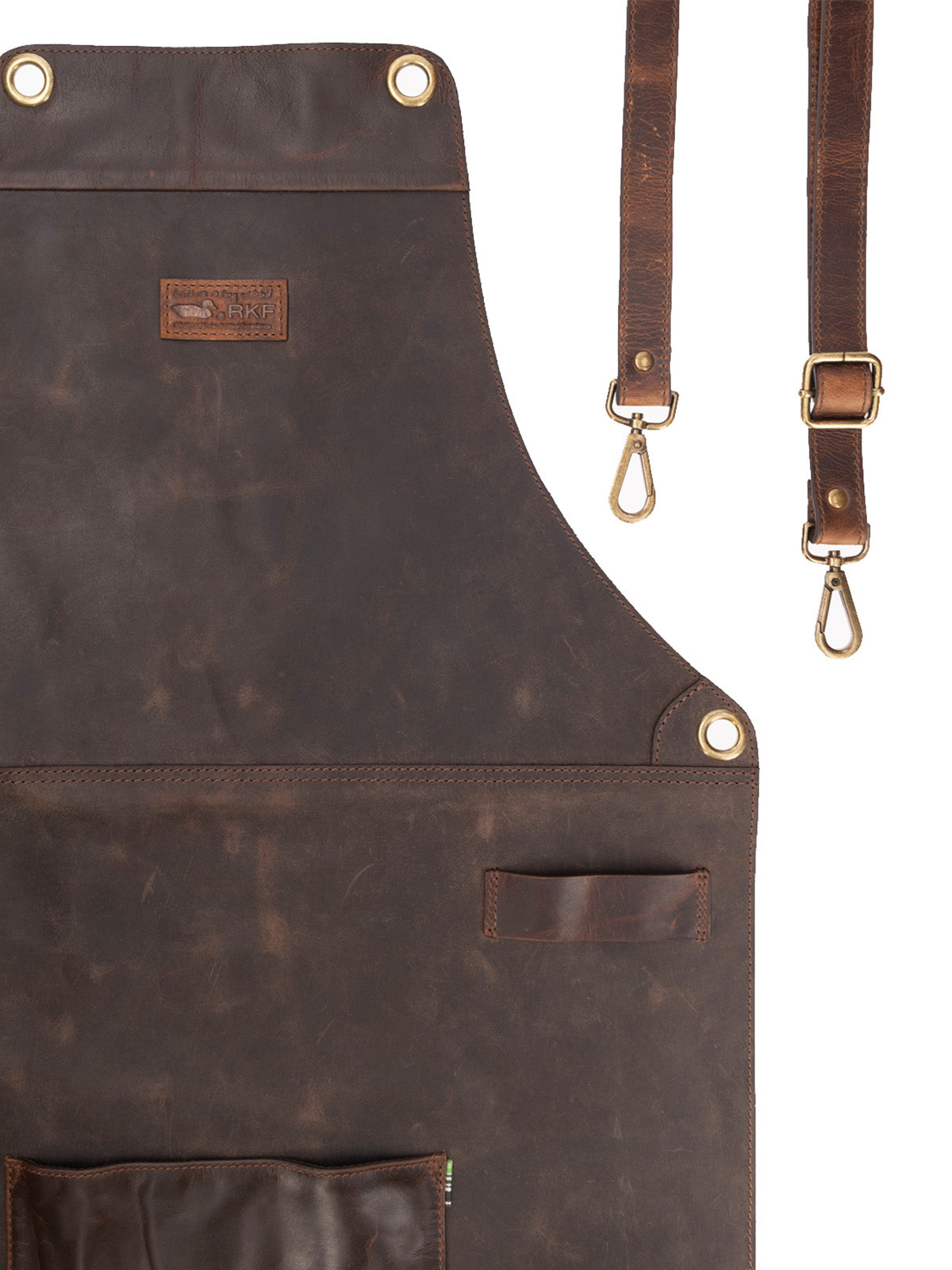 Pechera Cuero Hombre Rkf Bbq Apron Café Rockford