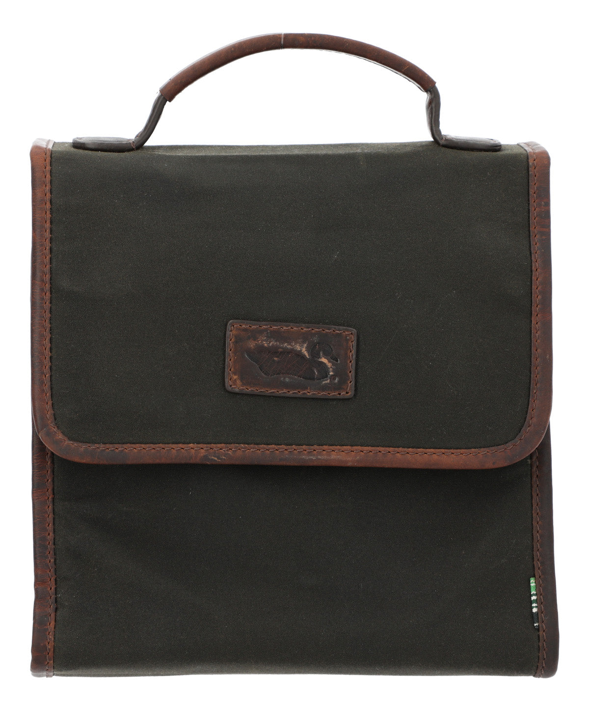 Necessaire Canvas Engrasado Inglés Y Cuero Hombre Uk Bristol Neceser Café Rockford