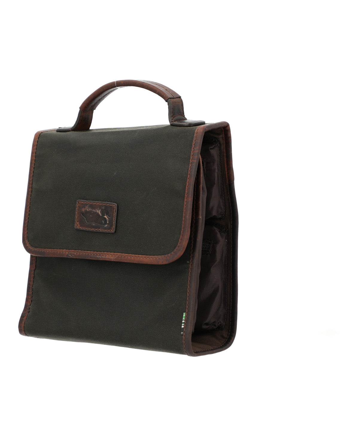 Necessaire Canvas Engrasado Inglés Y Cuero Hombre Uk Bristol Neceser Café Rockford