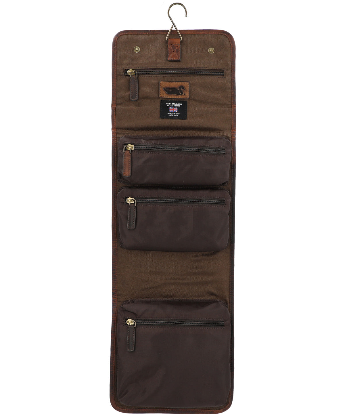 Necessaire Canvas Engrasado Inglés Y Cuero Hombre Uk Bristol Neceser Café Rockford