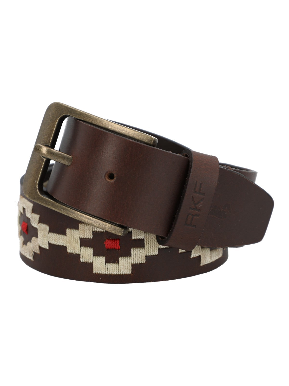 Cinturon Cuero Hombre Rf Fusi Café Rockford