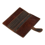 Billetera Cuero Mujer Hr Magnani Café Rockford