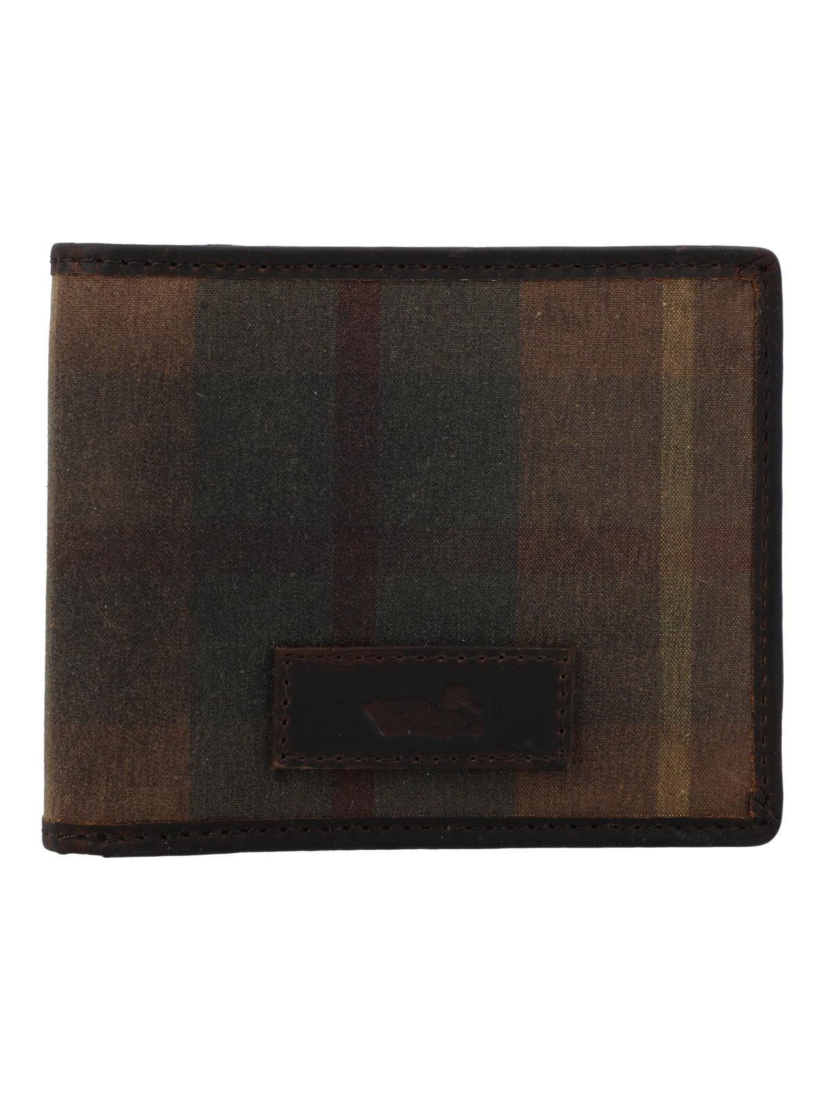 Billetera Canvas Engasado Inglés Y Cuero Hombre Uk Windsor Wallet Café Rockford