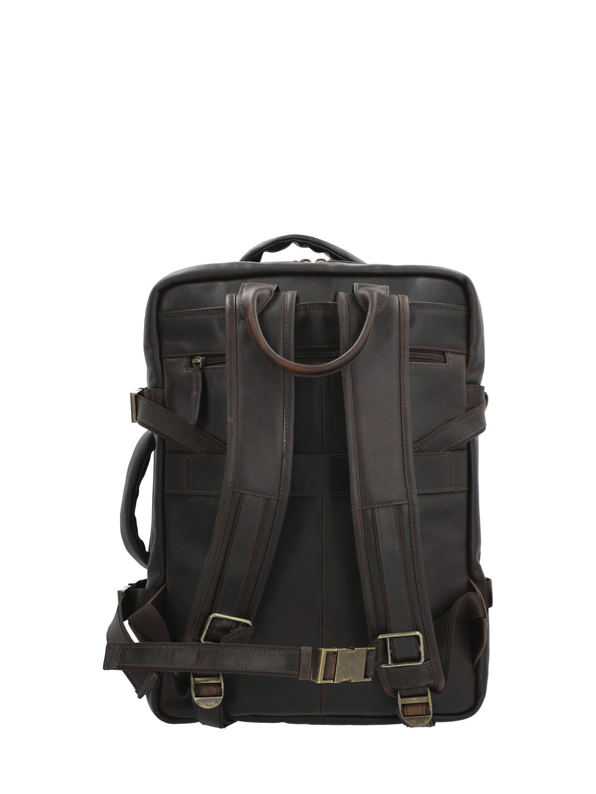Mochila Cuero Hombre Tc Stanley Back Café Rockford