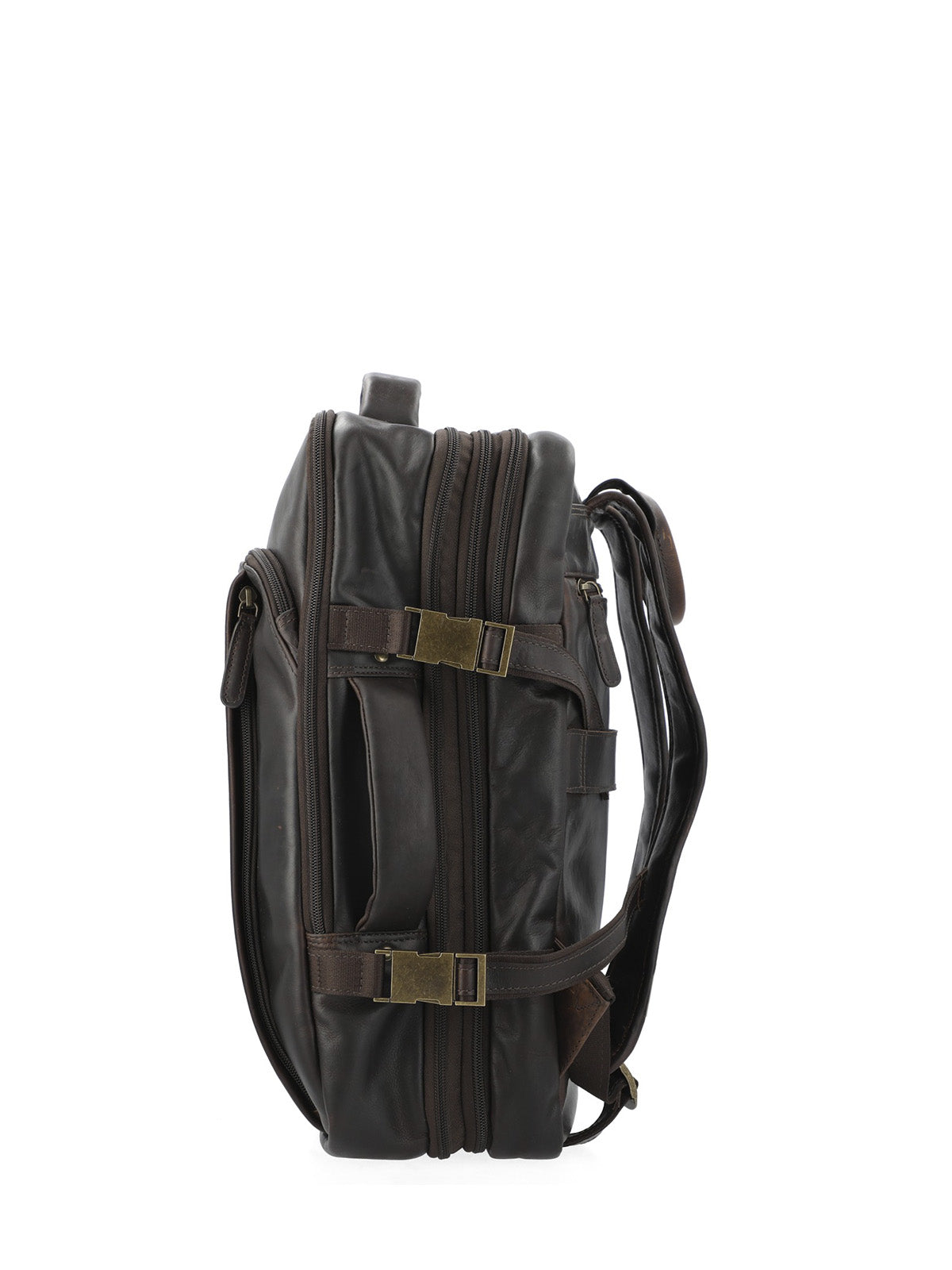 Mochila Cuero Hombre Tc Stanley Back Café Rockford