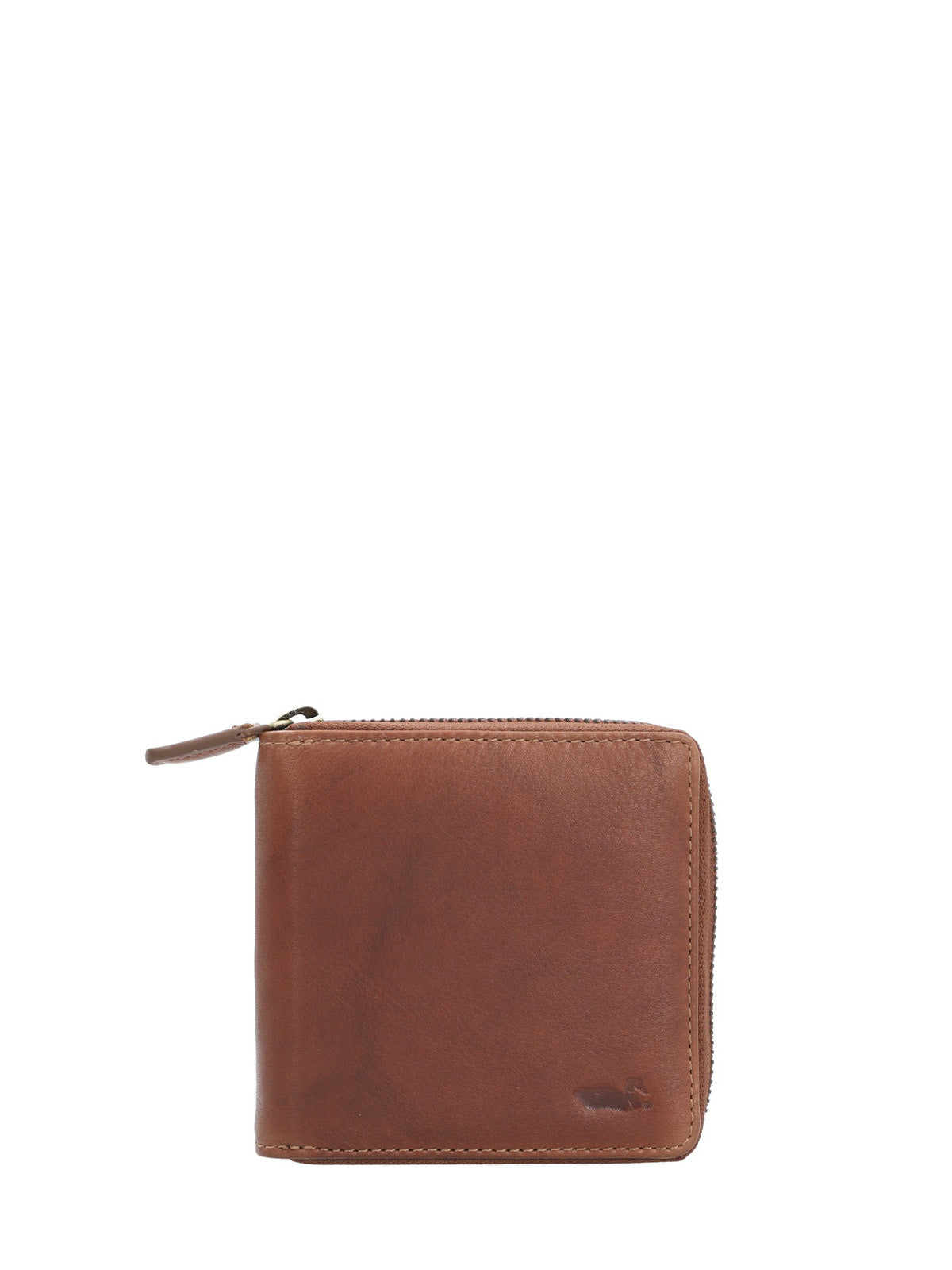 Billetera Cuero Hombre Aq Scott Zip Café Rockford