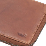Billetera Cuero Hombre Aq Scott Zip Café Rockford