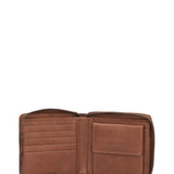 Billetera Cuero Hombre Aq Scott Zip Café Rockford