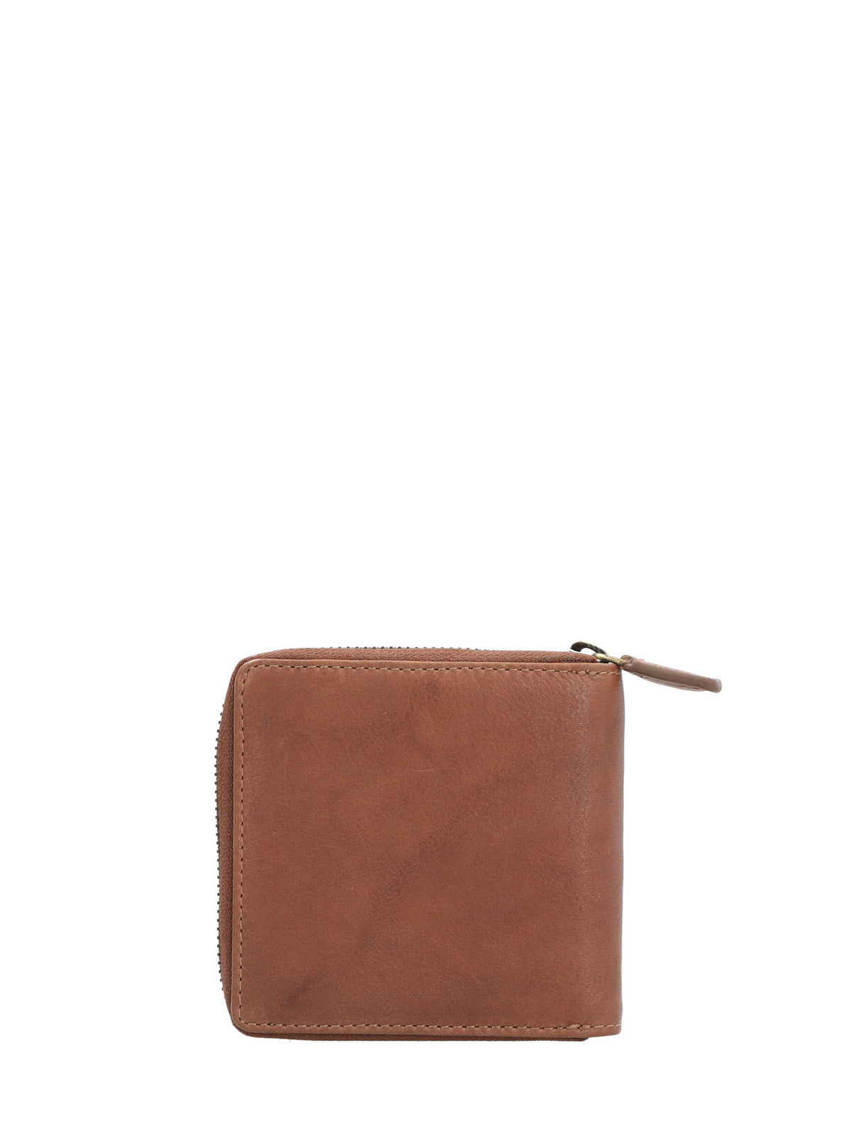 Billetera Cuero Hombre Aq Scott Zip Café Rockford