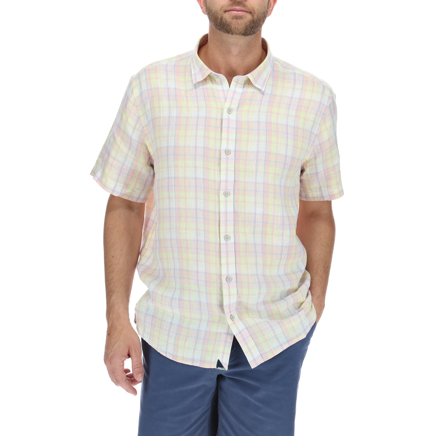 Camisa Hombre Linenplaid Lino Orgánico