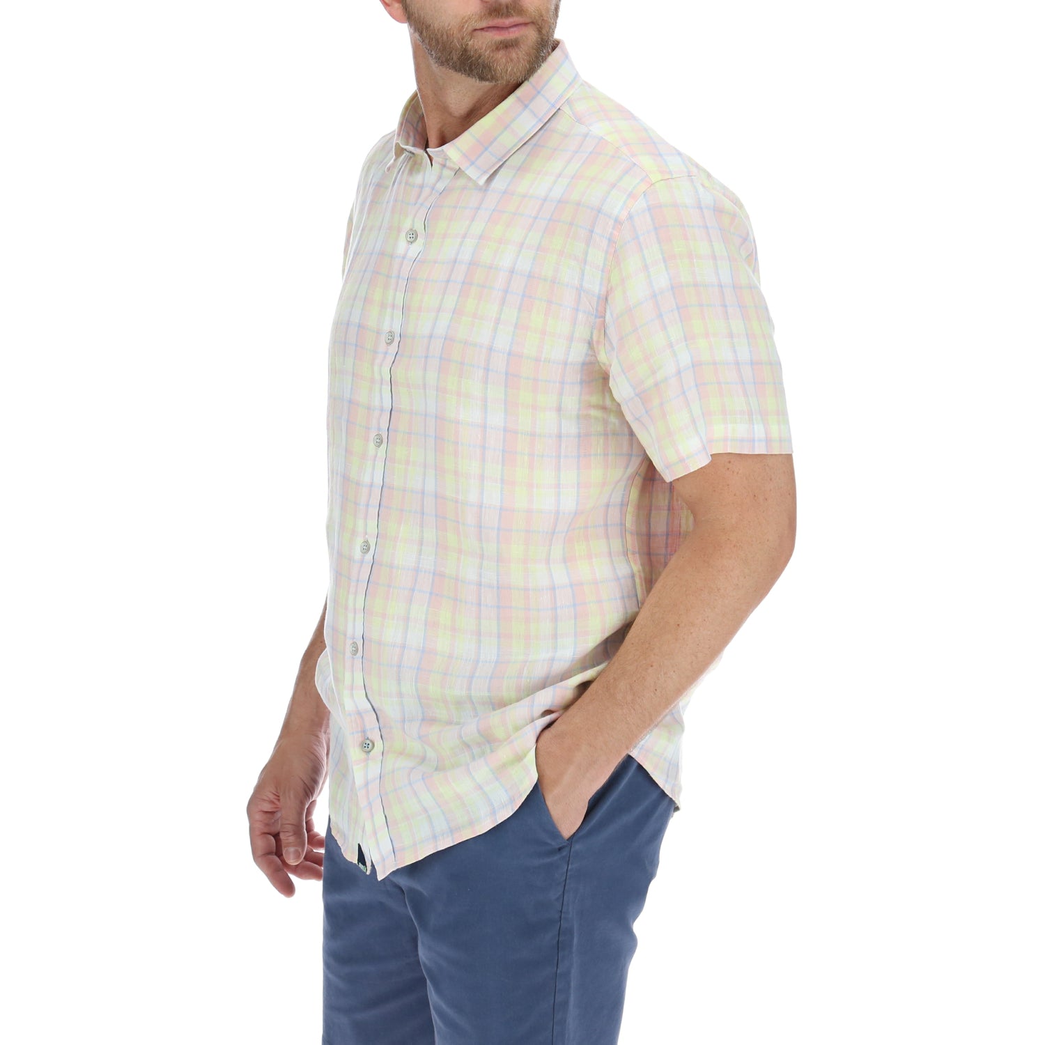 Camisa Hombre Linenplaid Lino Orgánico