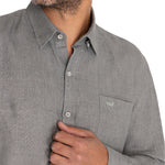 Camisa Lino Hombre Linen Verde Rockford