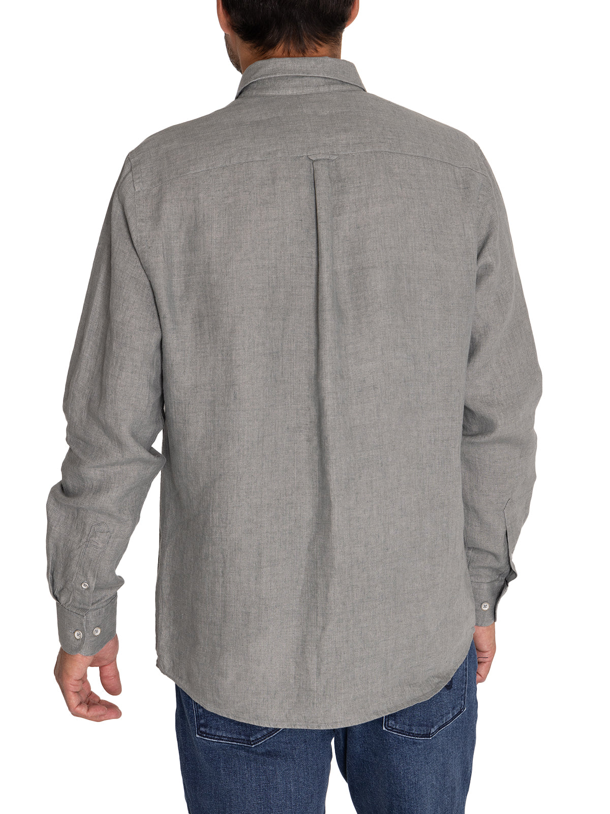 Camisa Lino Hombre Linen Verde Rockford