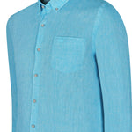 Camisa Lino Orgánico Hombre Fantasy Celeste Rockford