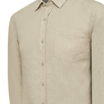Camisa Lino Hombre Linen Beige Rockford