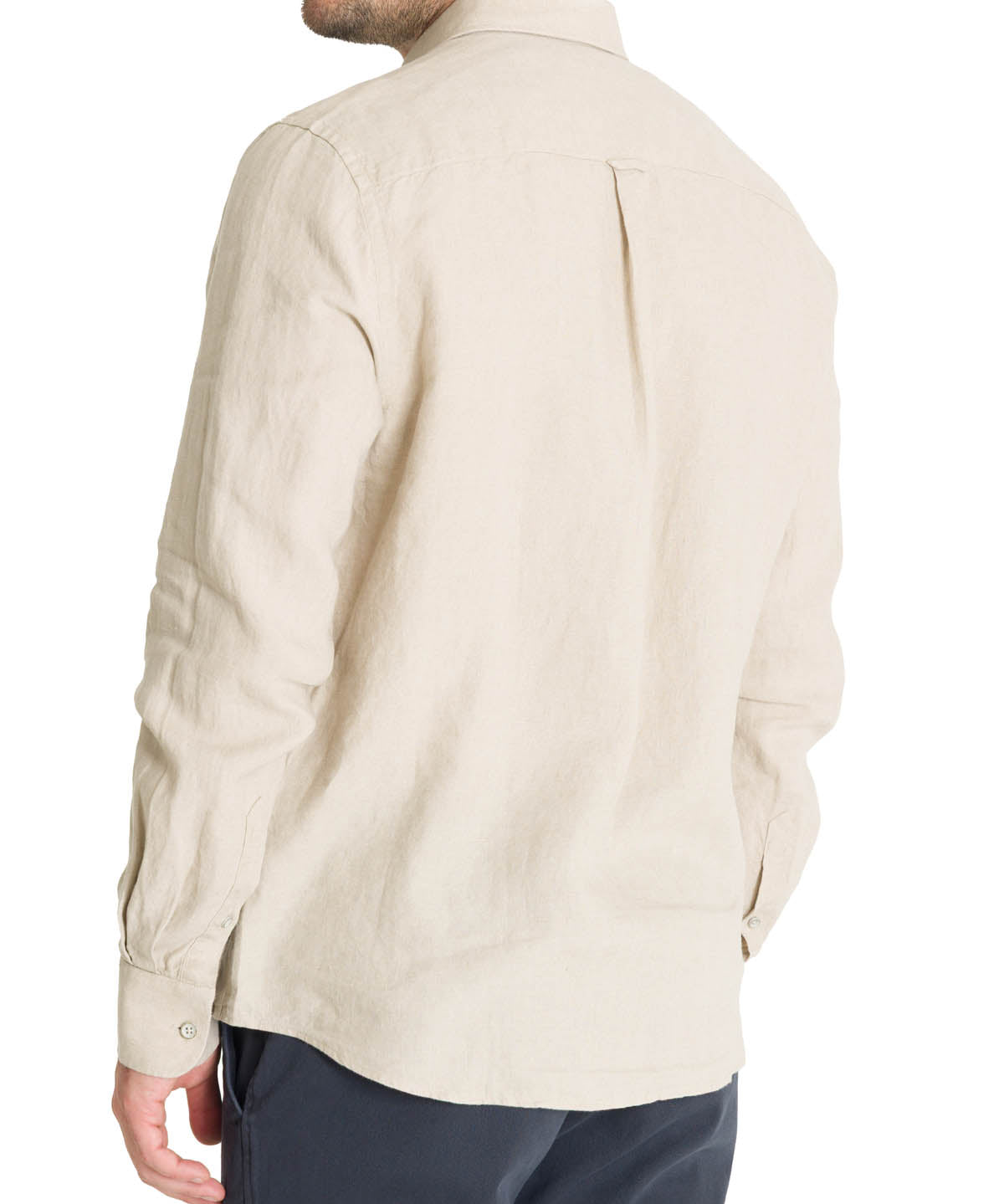 Camisa Lino Hombre Linen Beige Rockford