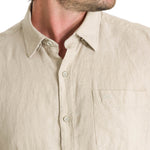 Camisa Lino Hombre Linen Beige Rockford