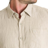 Camisa Lino Hombre Linen Beige Rockford