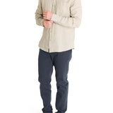 Camisa Lino Hombre Linen Beige Rockford
