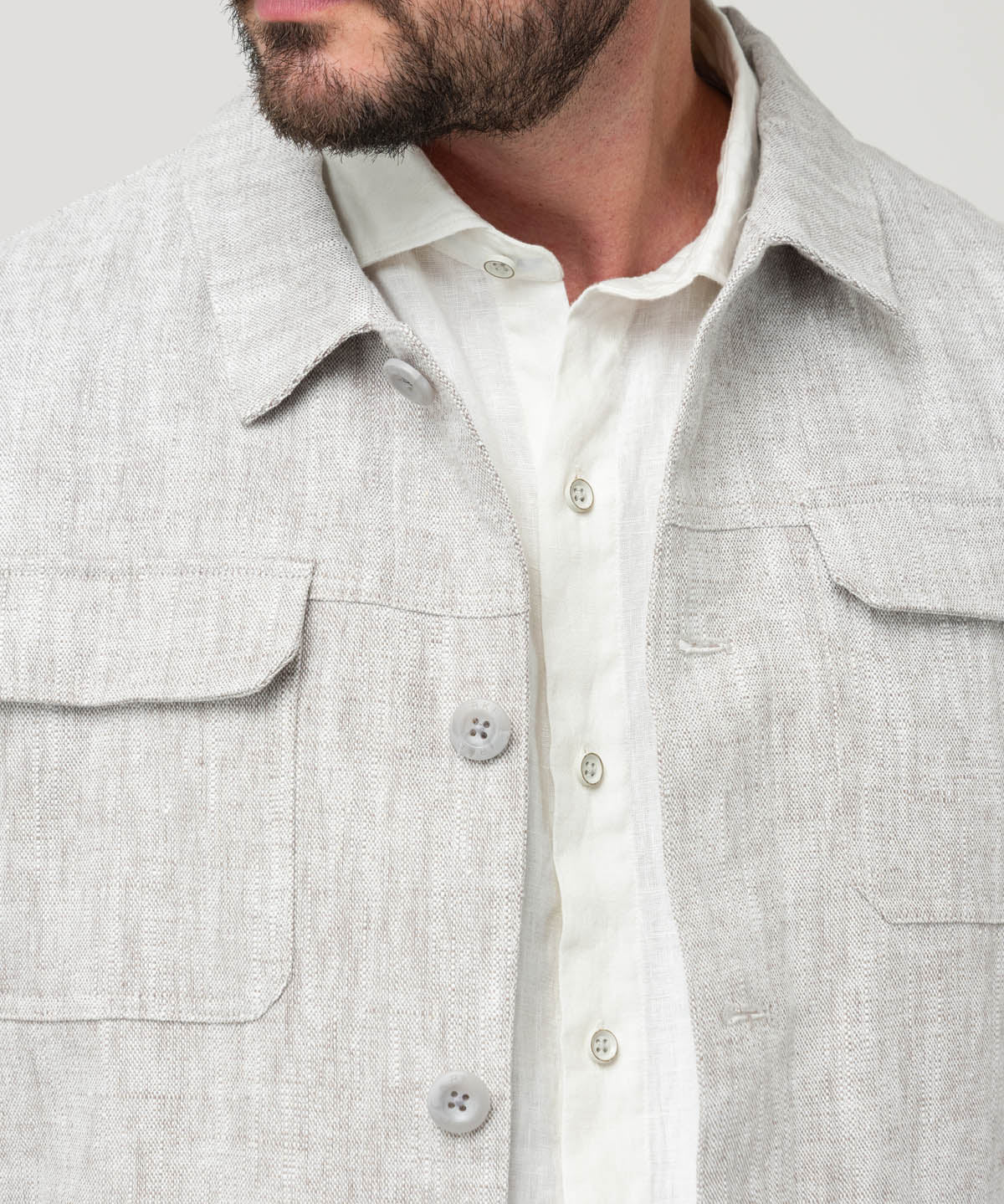Chaqueta Lino Hombre Toscana Beige Rockford