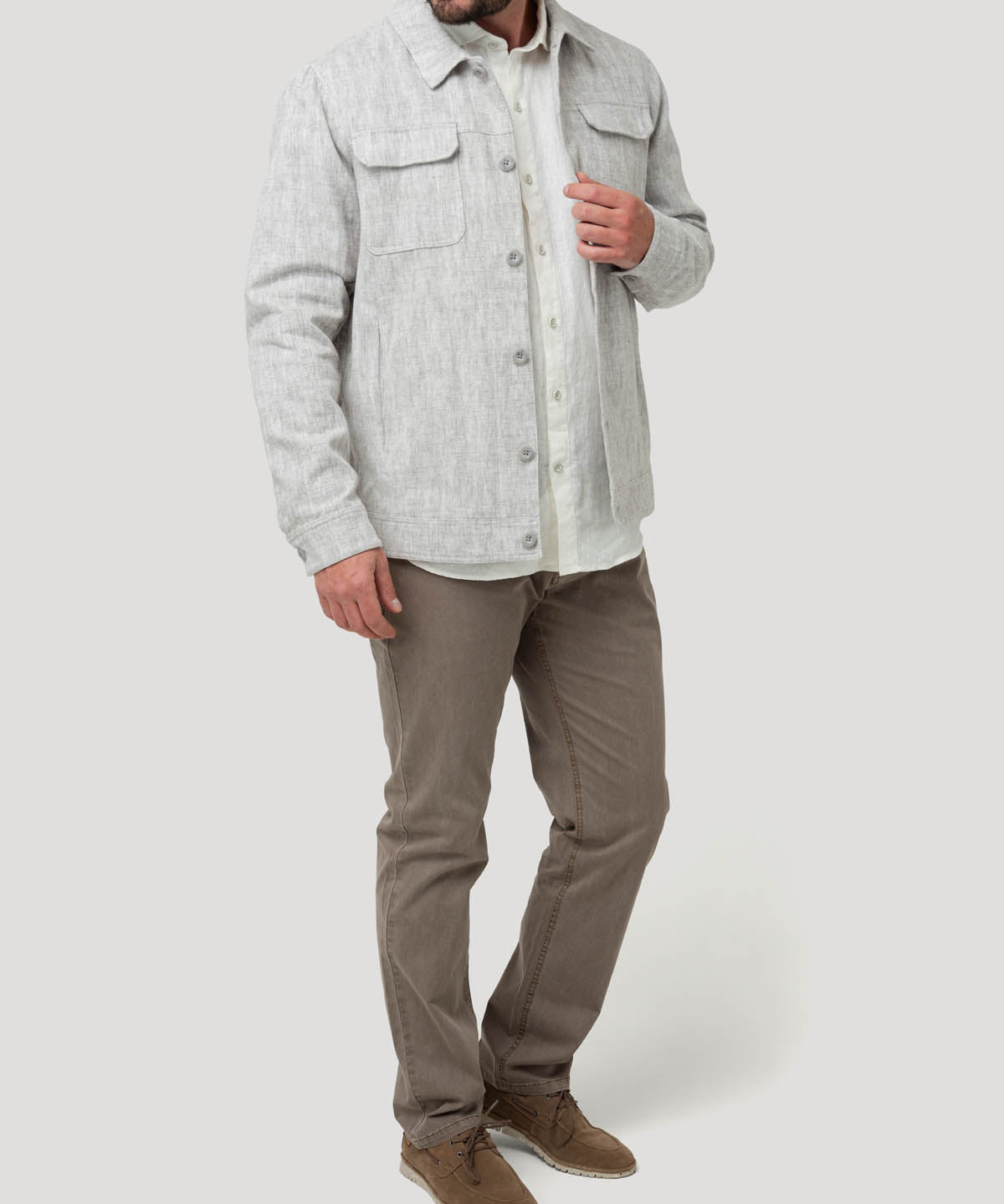 Chaqueta Lino Hombre Toscana Beige Rockford
