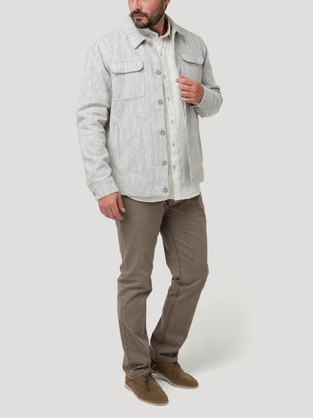 Chaqueta Lino Hombre Toscana Beige Rockford