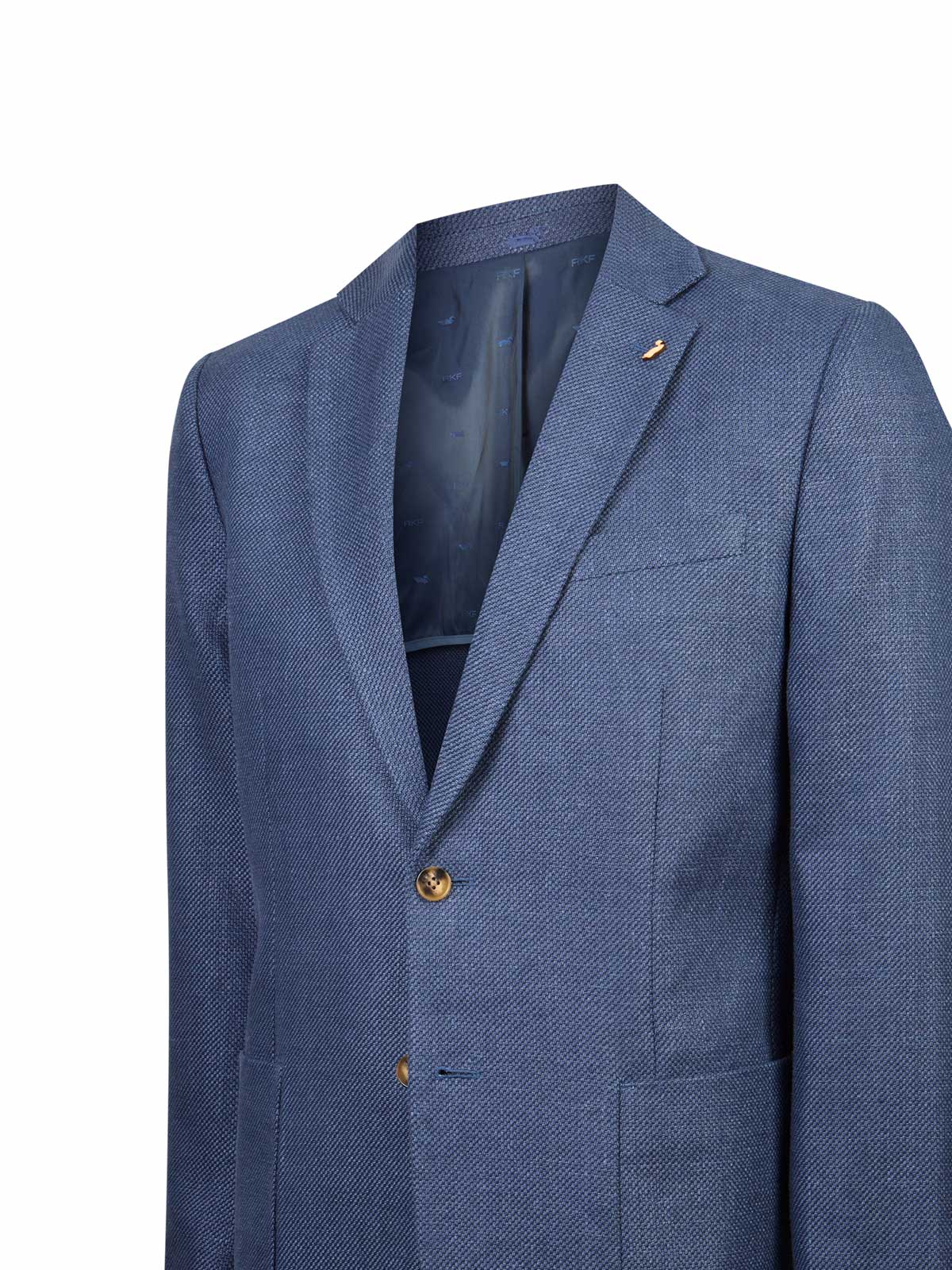 Chaqueta Lino Orgánico Hombre Salento Azul Rockford