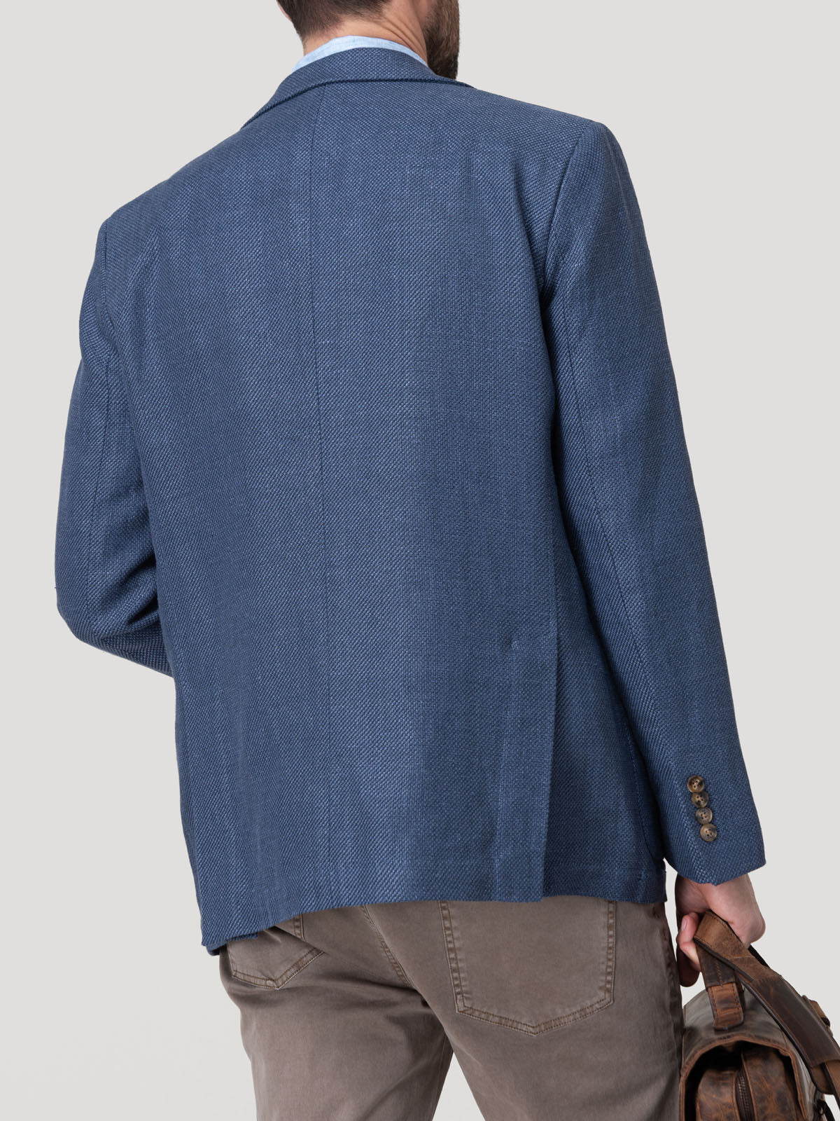 Chaqueta Lino Orgánico Hombre Salento Azul Rockford