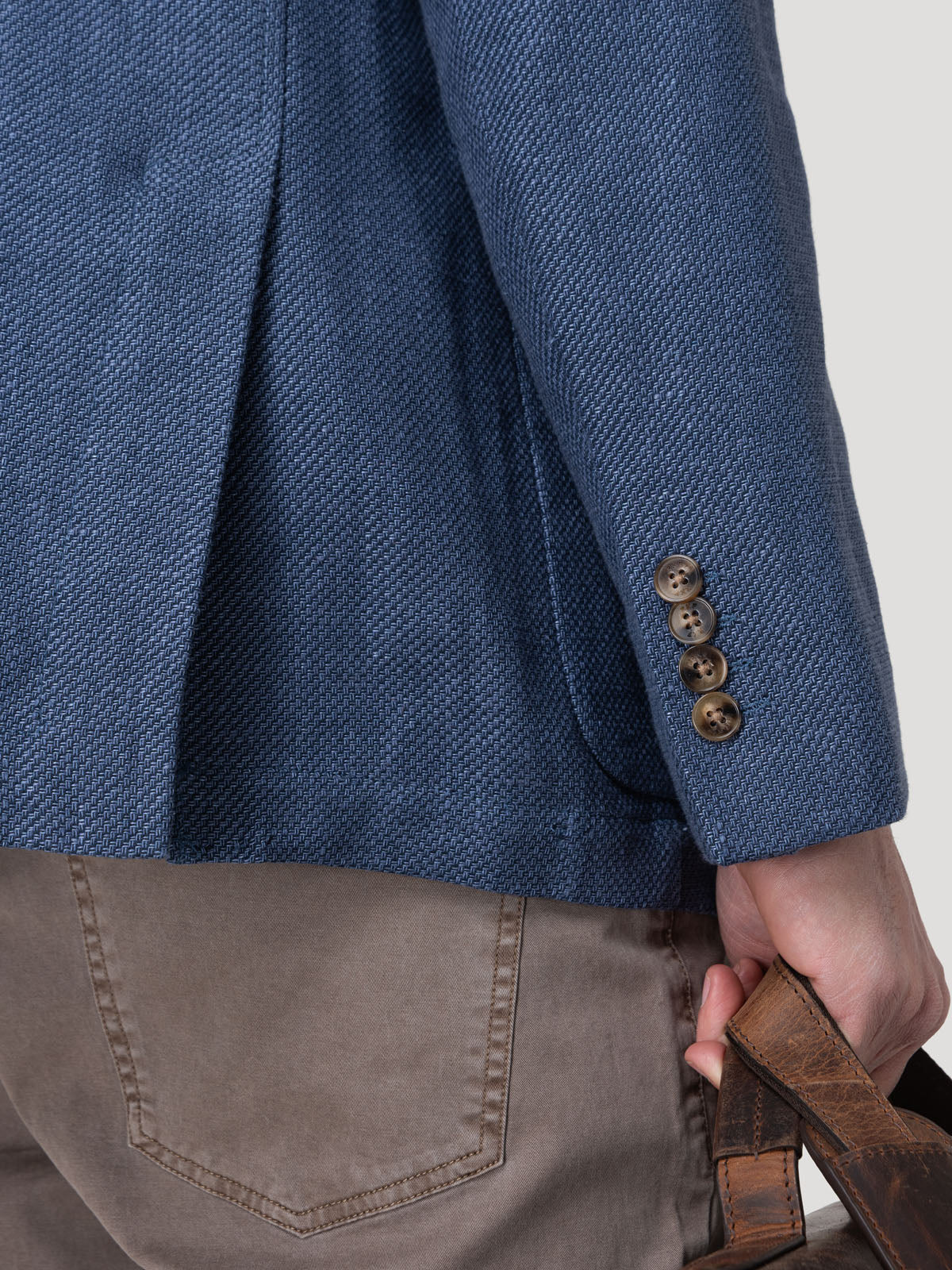 Chaqueta Lino Orgánico Hombre Salento Azul Rockford