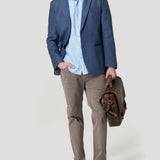 Chaqueta Lino Orgánico Hombre Salento Azul Rockford