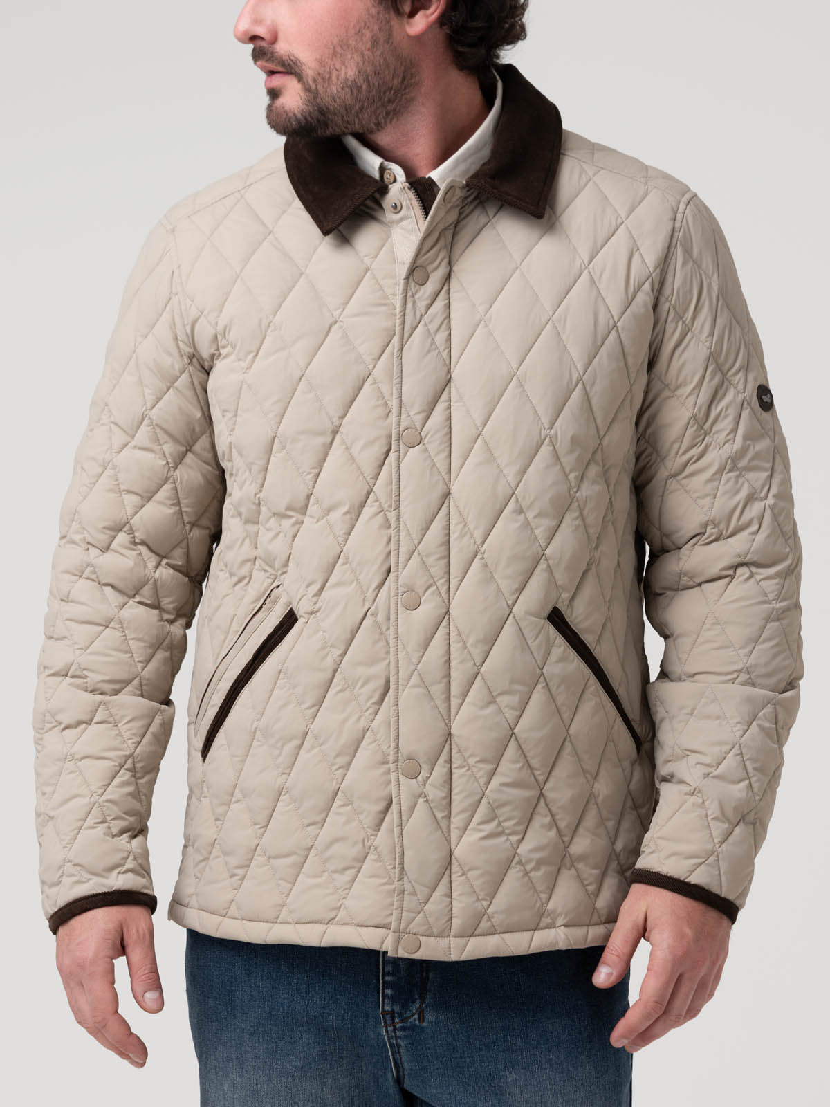 Parka Nylon Hombre Newport Crema Rockford