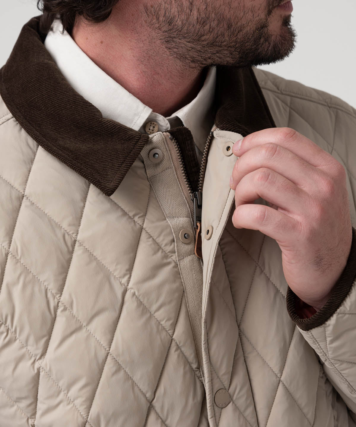Parka Nylon Hombre Newport Crema Rockford