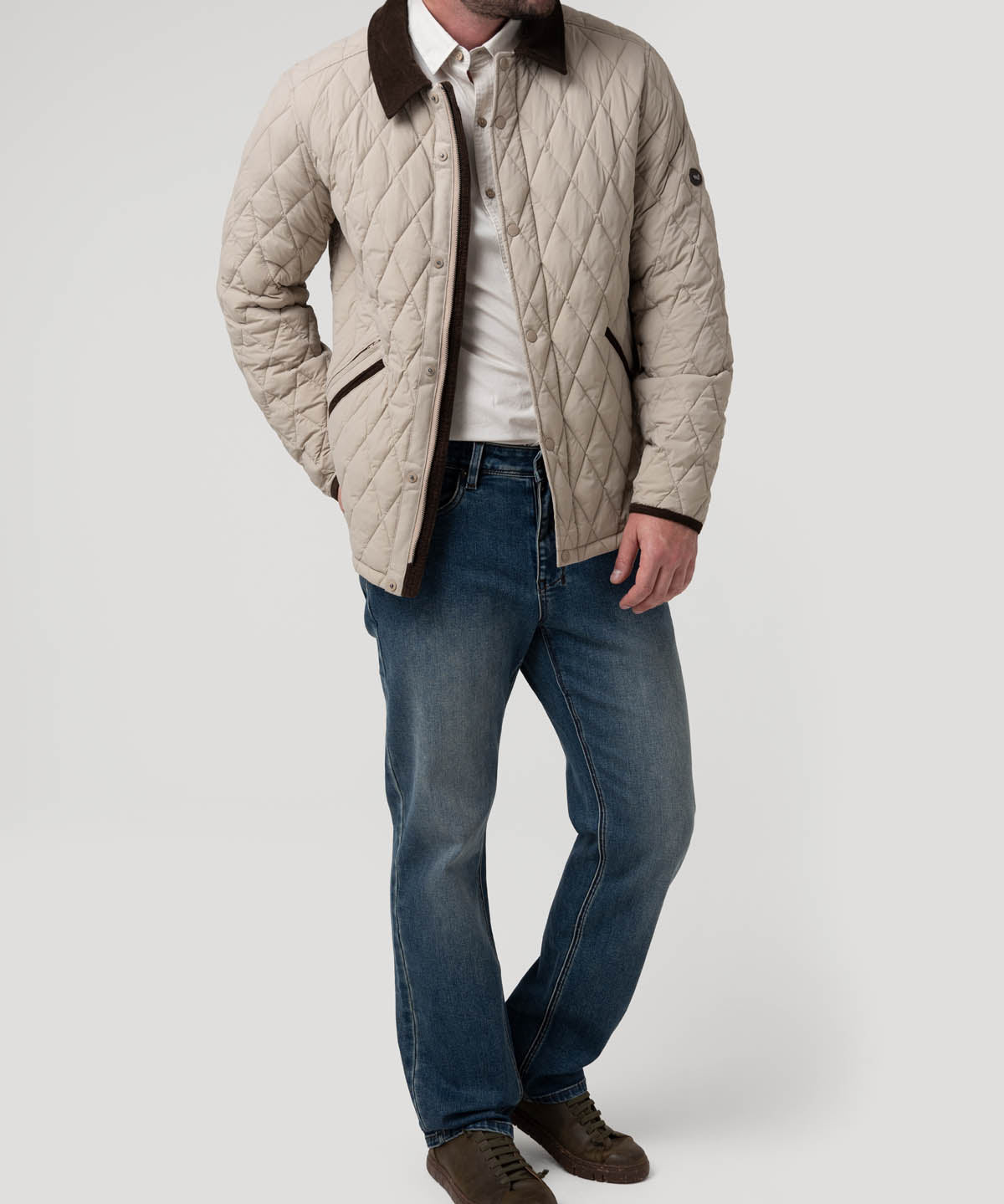 Parka Nylon Hombre Newport Crema Rockford