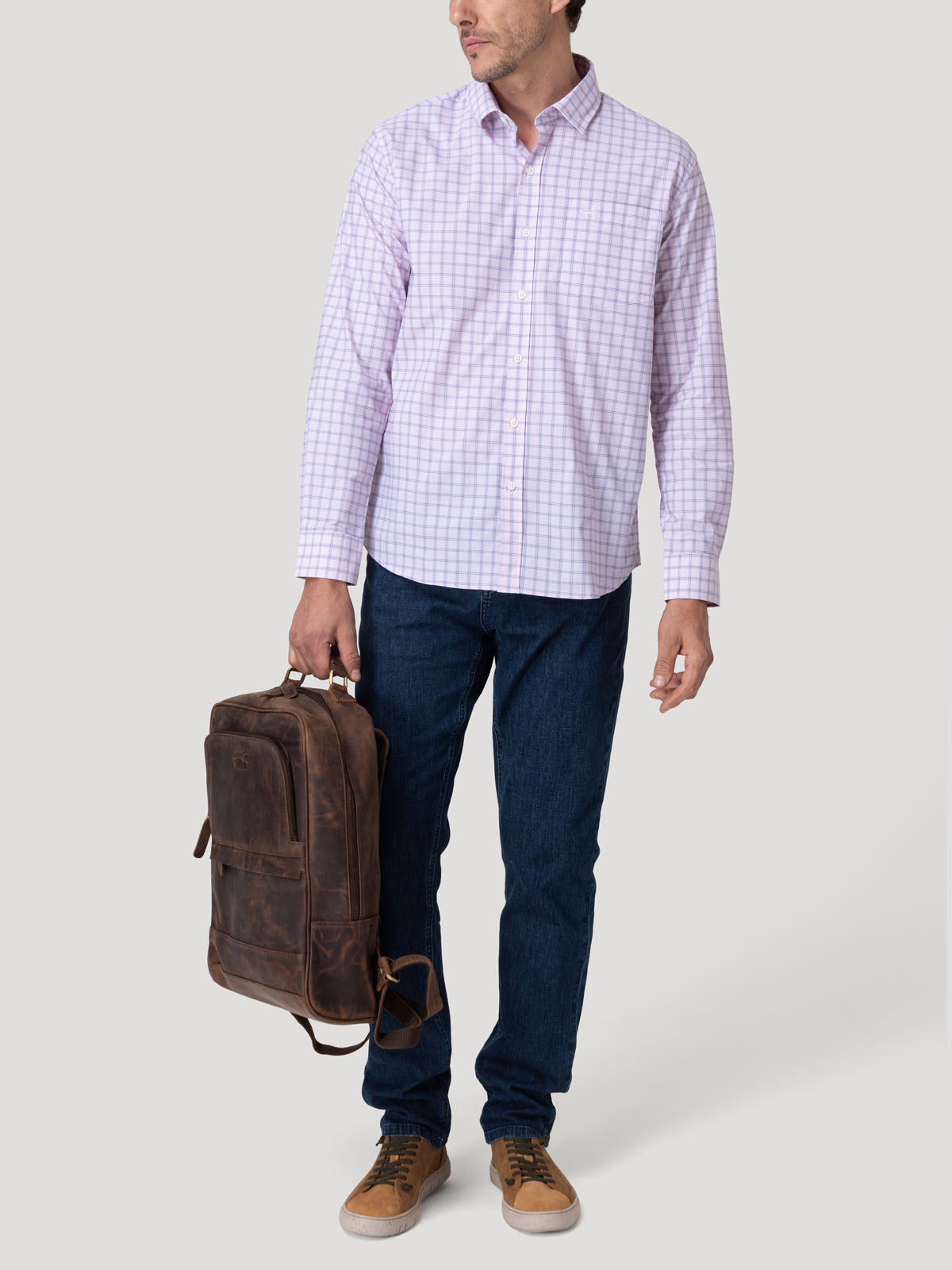 Camisa Smart Travel Hombre Latitude Rosado Rockford