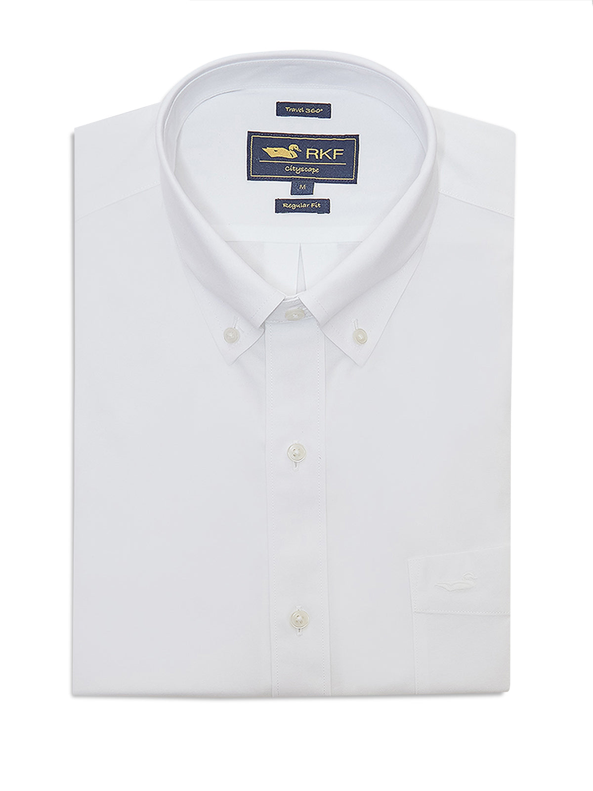 Camisa Libre De Arrugas Hombre Wor Cuello Button-Down Blanco Rockford
