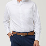 Camisa Libre De Arrugas Hombre Wor Cuello Button-Down Blanco Rockford
