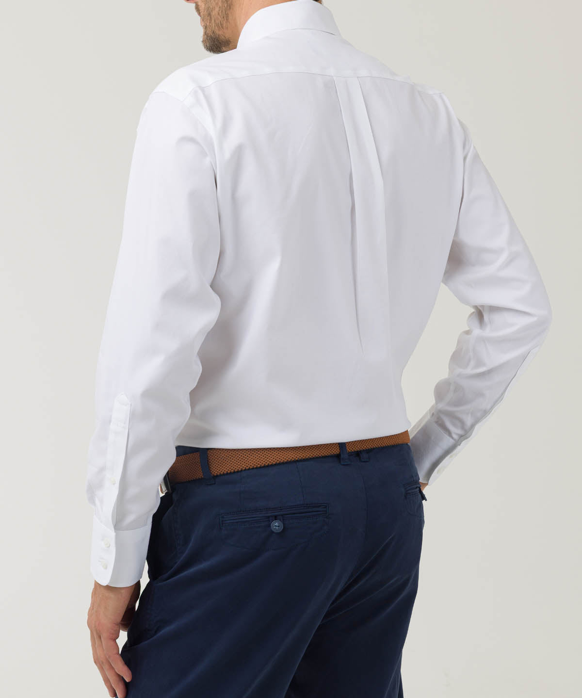 Camisa Libre De Arrugas Hombre Wor Cuello Button-Down Blanco Rockford