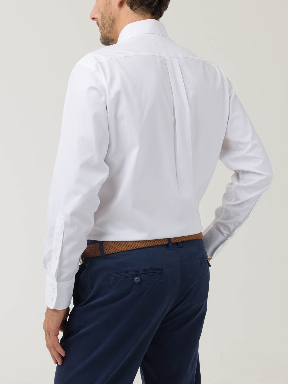 Camisa Libre De Arrugas Hombre Wor Cuello Button-Down Blanco Rockford