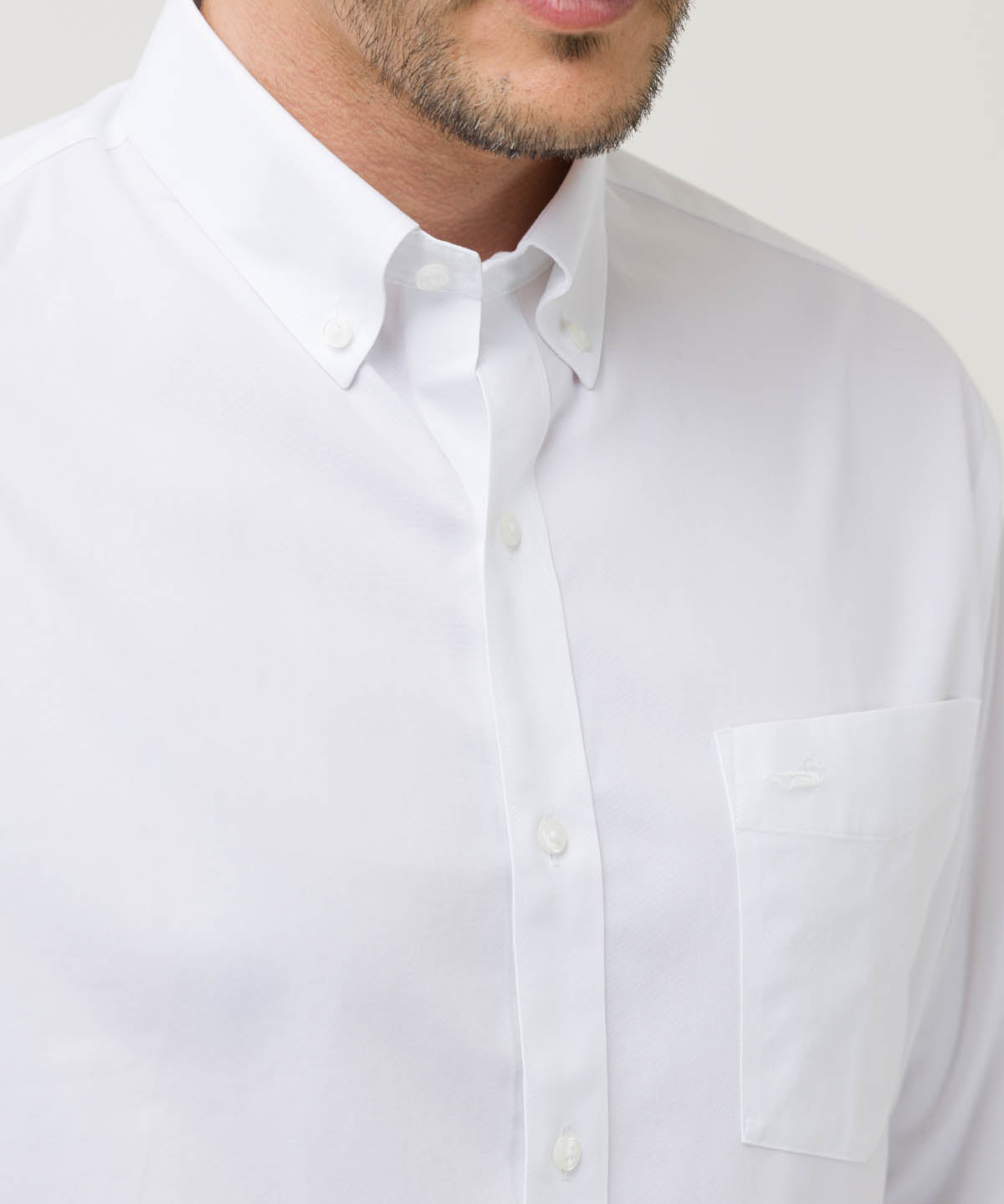 Camisa Libre De Arrugas Hombre Wor Cuello Button-Down Blanco Rockford