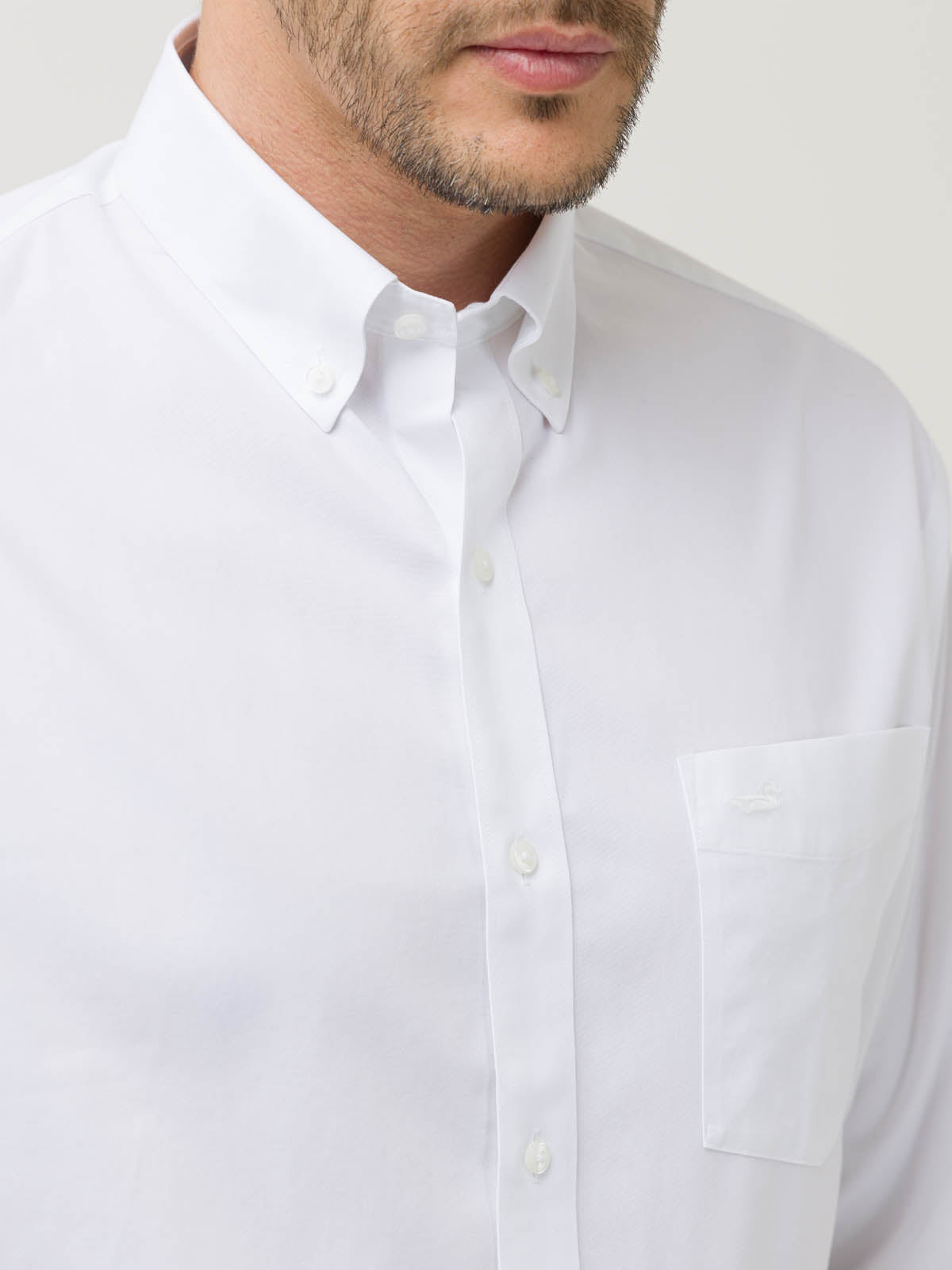 Camisa Libre De Arrugas Hombre Wor Cuello Button-Down Blanco Rockford