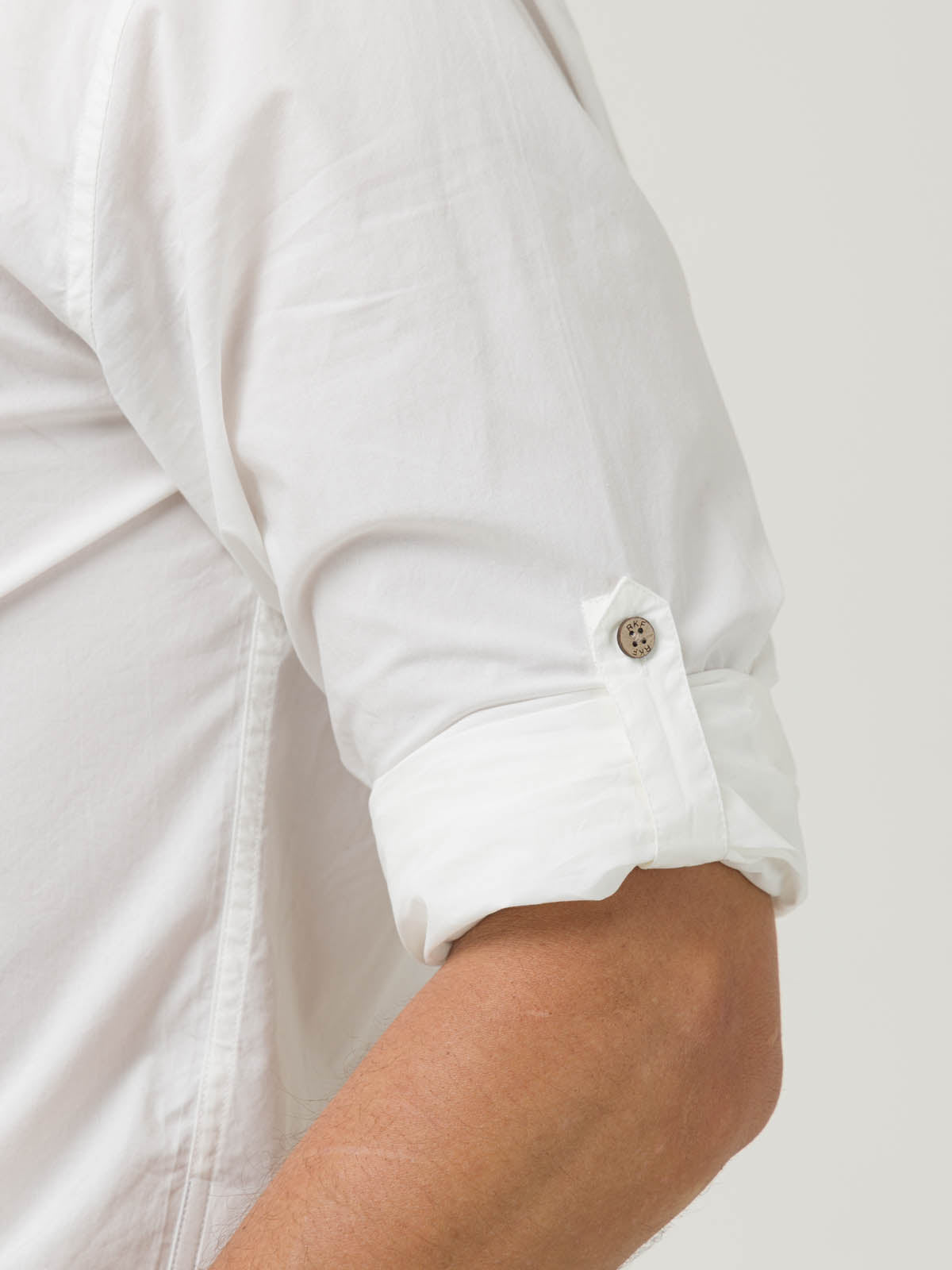 Camisa Libre De Arrugas Hombre Wor Cuello Button-Down Blanco Rockford