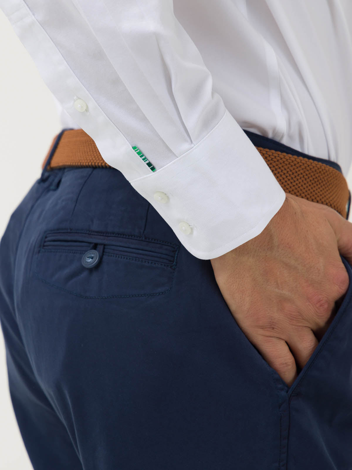 Camisa Libre De Arrugas Hombre Wor Cuello Button-Down Blanco Rockford