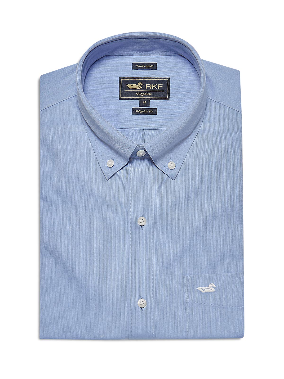 Camisa Libre De Arrugas Hombre Wor Cuello Button-Down Azul Rockford