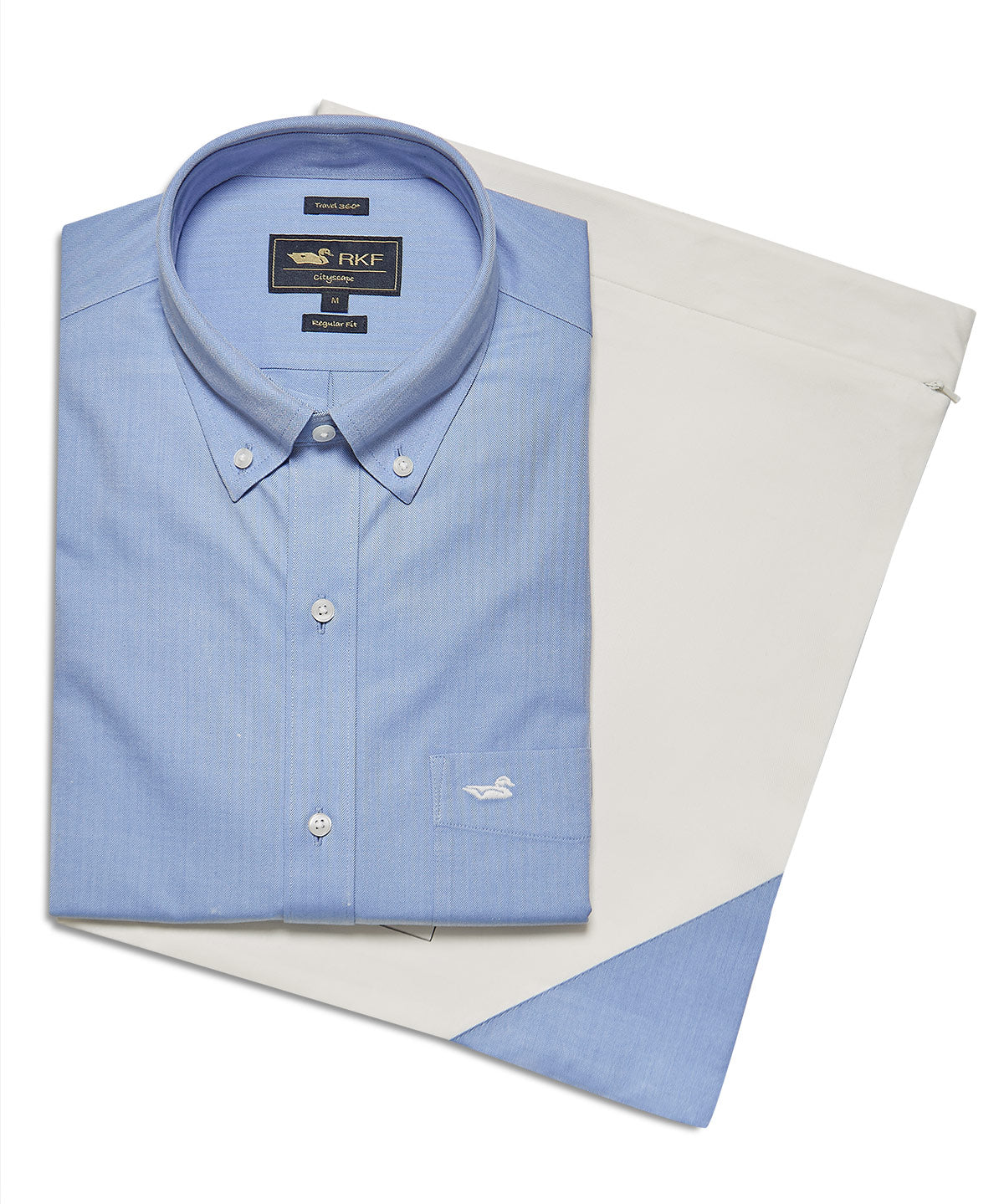 Camisa Libre De Arrugas Hombre Wor Cuello Button-Down Azul Rockford