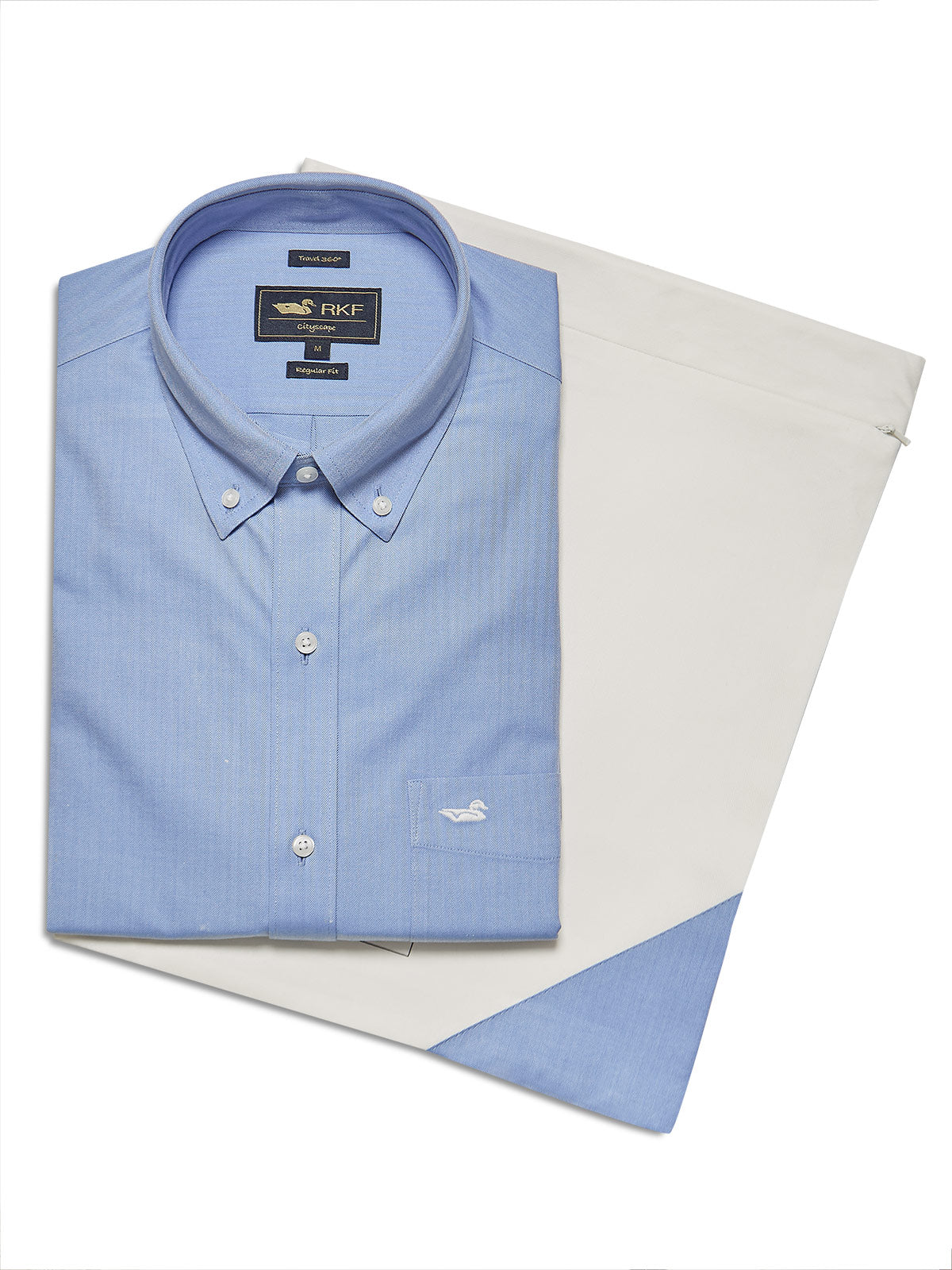 Camisa Libre De Arrugas Hombre Wor Cuello Button-Down Azul Rockford