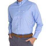 Camisa Libre De Arrugas Hombre Wor Cuello Button-Down Azul Rockford