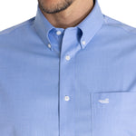Camisa Libre De Arrugas Hombre Wor Cuello Button-Down Azul Rockford