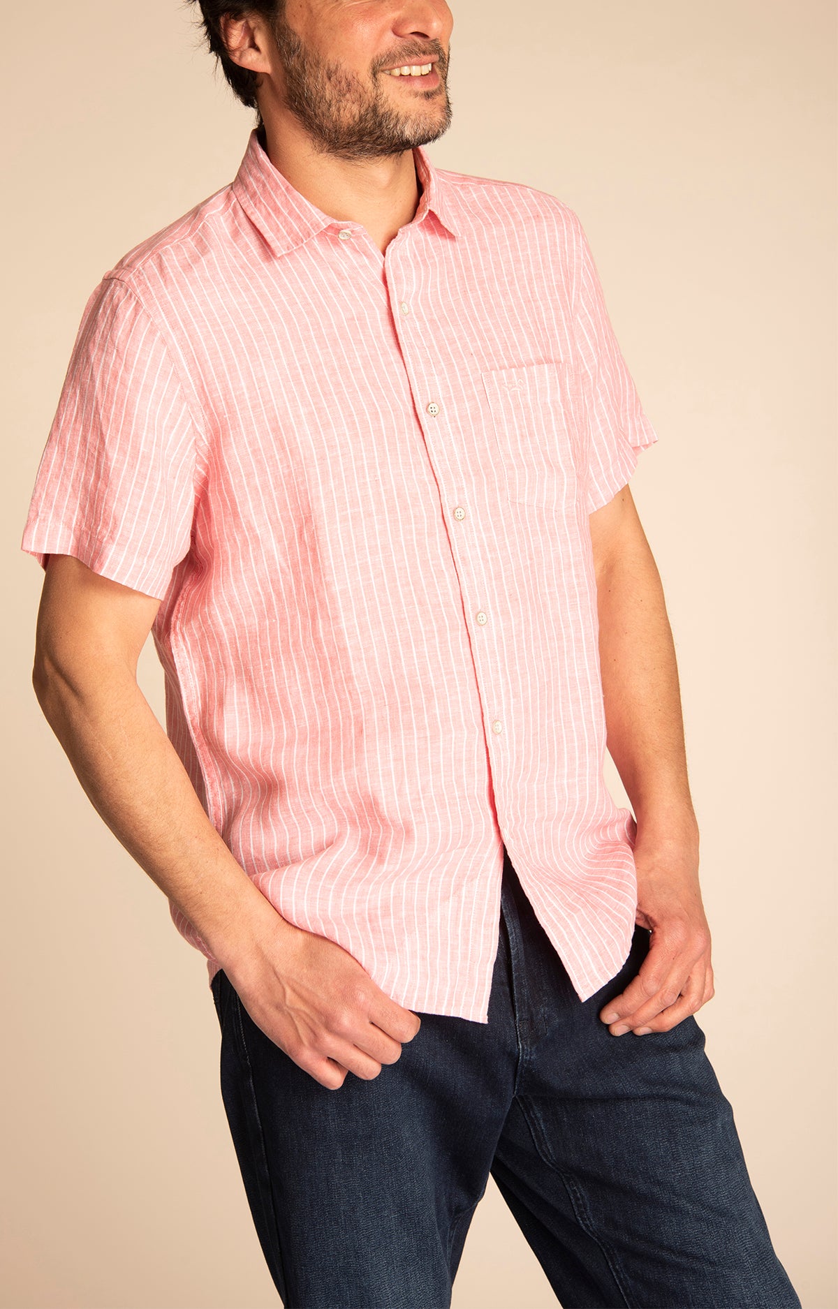Camisa Hombre Stripeshirt Lino Orgánico