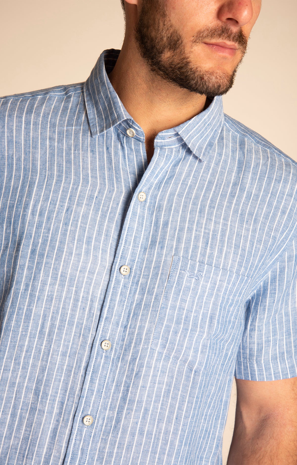 Camisa Hombre Stripeshirt Lino Orgánico